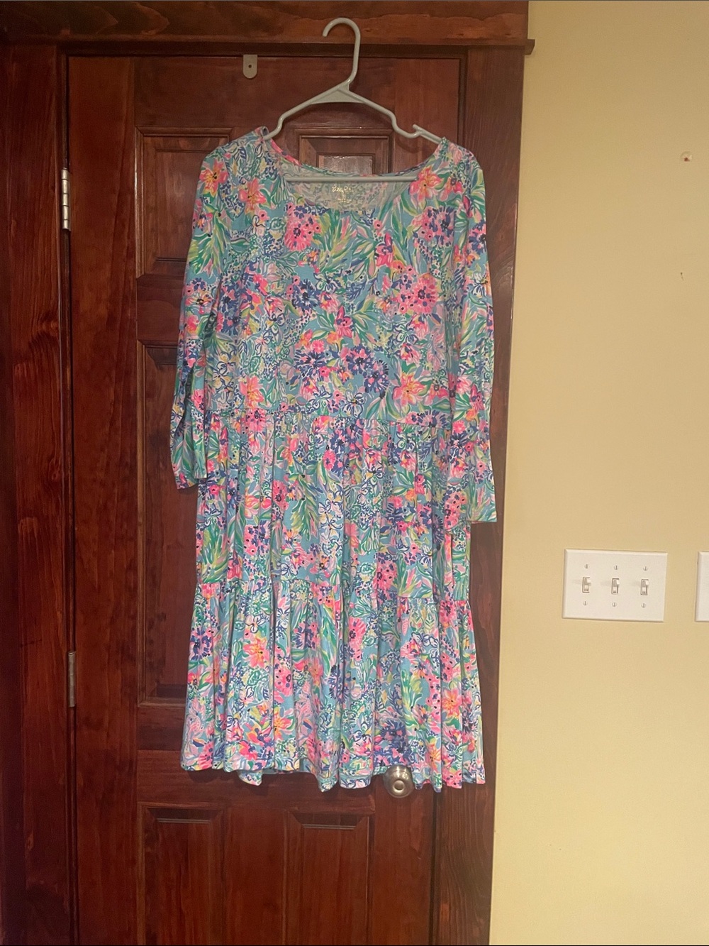 Lilly Pulitzer Multicolor Floral Tiered Long-Sleeve Dress